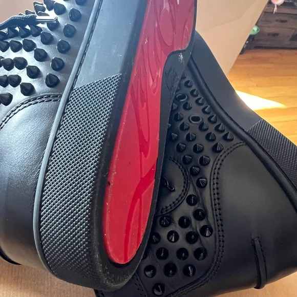 Christian Louboutin Black Orlando Flat Spiked Sneakers - Picture 7 of 16